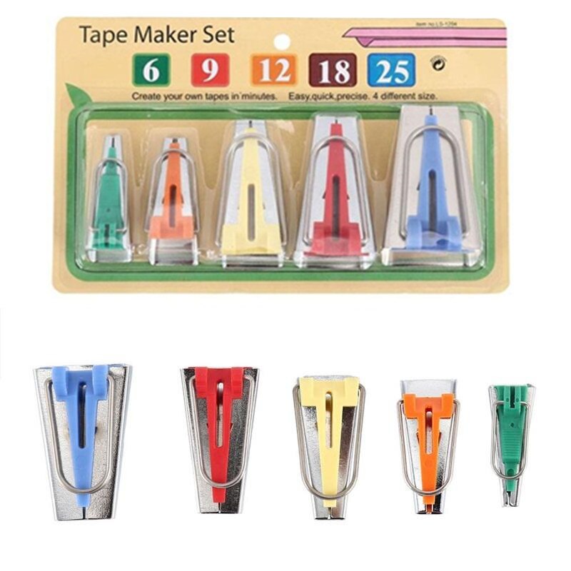 Naaien Accessoires Bias Tape Makers-5 size 6mm 9mm 12mm 18mm 25mm bias binding tool Naaien Quilten 5BB5589: 1