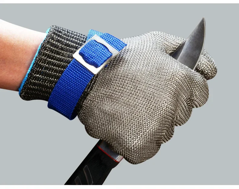 1PCS Cut Resistant Stainless Steel Gloves Working Safety 316 Gloves Metal Mesh Anti Cutting For Butcher Work Man: green / S