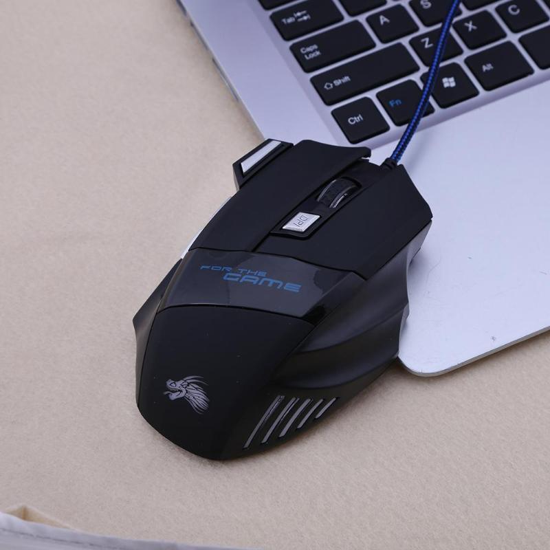 Wired Gaming Mouse 5500DPI 7-Color LED Backlight Optical Mouse Gamer USB 7 Buttons PC Gamer Computer Laptop Desktop Mice