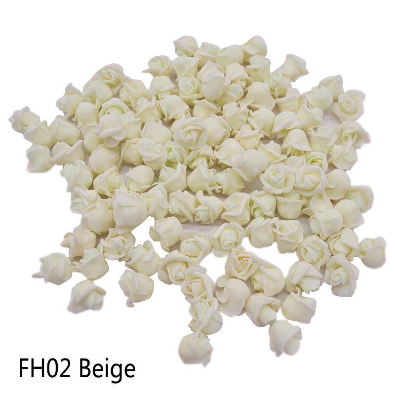 100Pcs/lot 2cm Mini Foam Rose Artificial Flower Heads DIY Craft Decorative Wreath Christmas Wedding Gif Box Decoration: FH02
