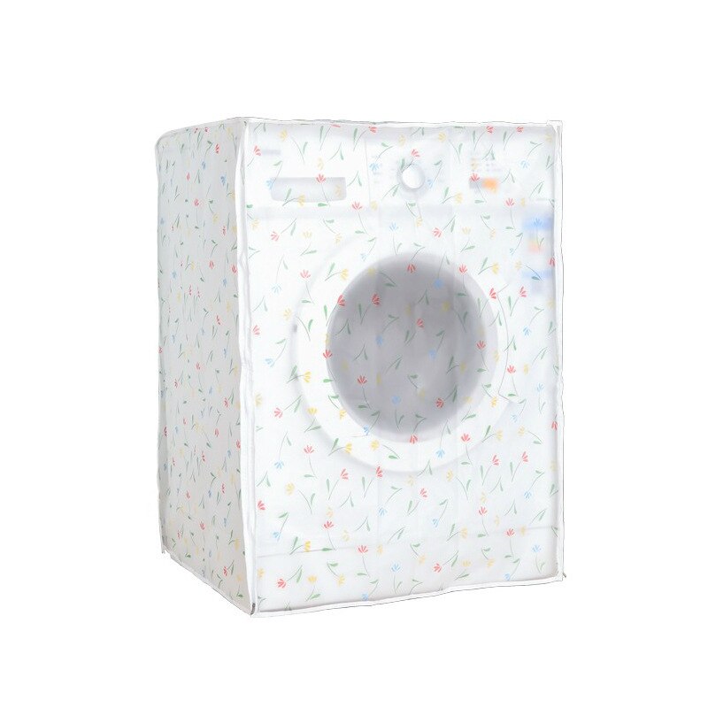 Funda de goma EVA para lavadora, cubierta de polvo para baño, flor blanca, tambor impermeable, todo incluido, protección antideslizante, 82cm x 60cm, 1 unidad: 3 open front
