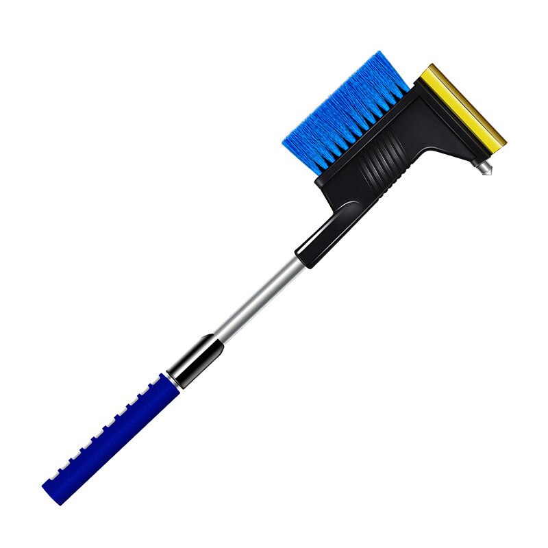 Cepillo de nieve de acero inoxidable, pala telescópica de hielo, herramienta de descongelación para parabrisas de coche, limpiador de escoba para quitar escarcha: C