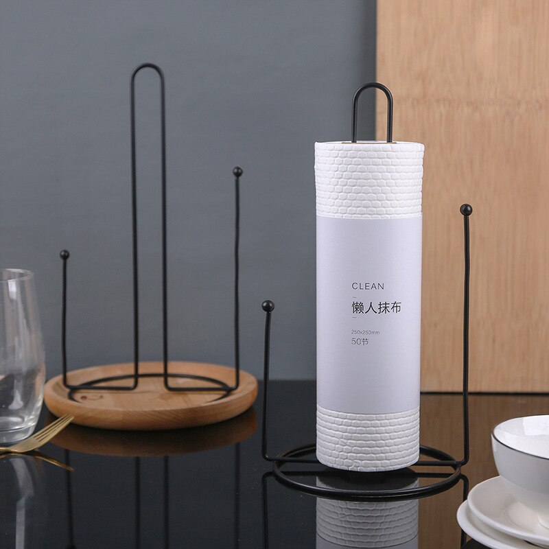 Vertical kitchen towel rack shelf lazy rag paper wrap to receive paper towel rack