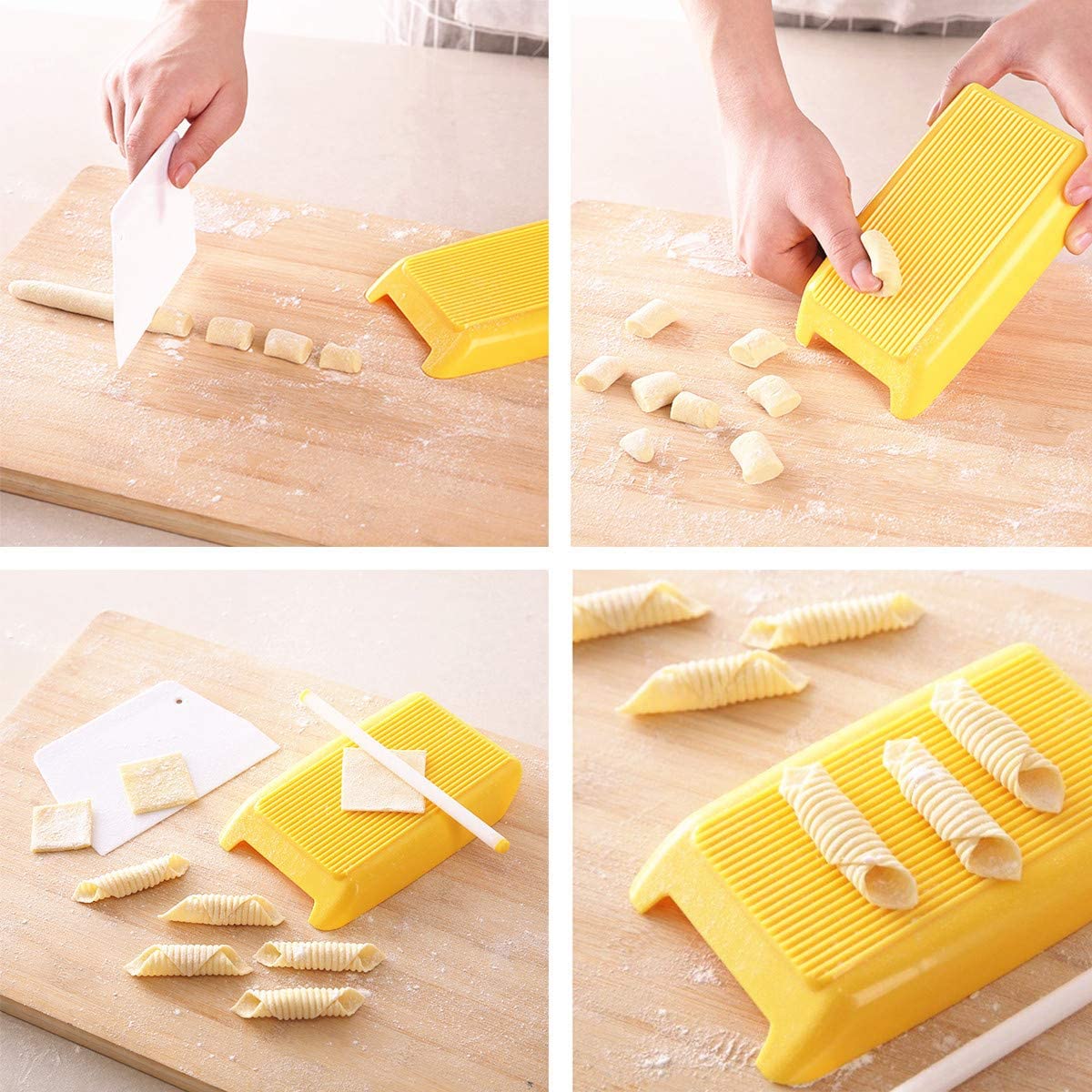 Plastic Noodle Maker Pasta Board Spaghetti Macaroni Pasta Gnocchi Maker Rolling Pin Food Supplement Molds Manual Kitchen Tool
