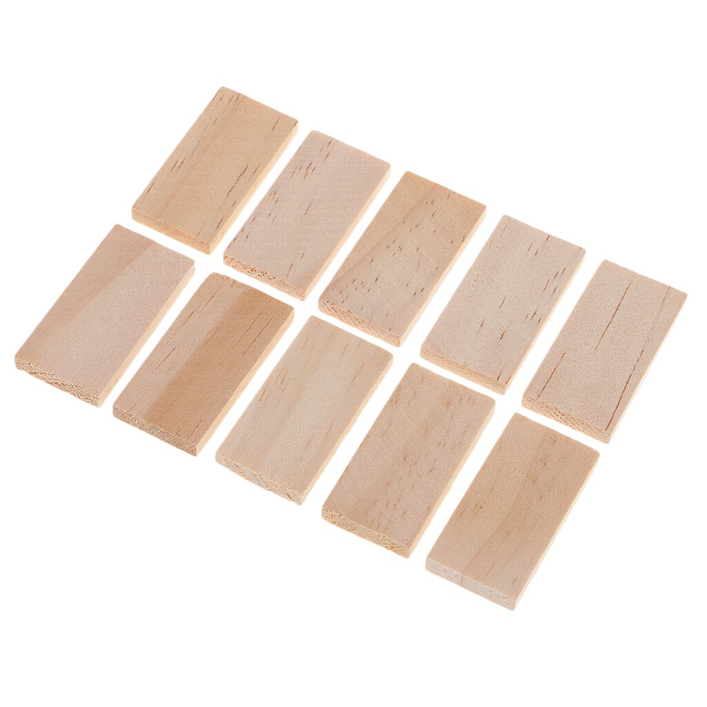 10pcs Blank Unfinished Wood Pieces - Wooden Cutout Tiles, Natural Rustic Craft Wood Blanks for Home Decoration, DIY Supplies