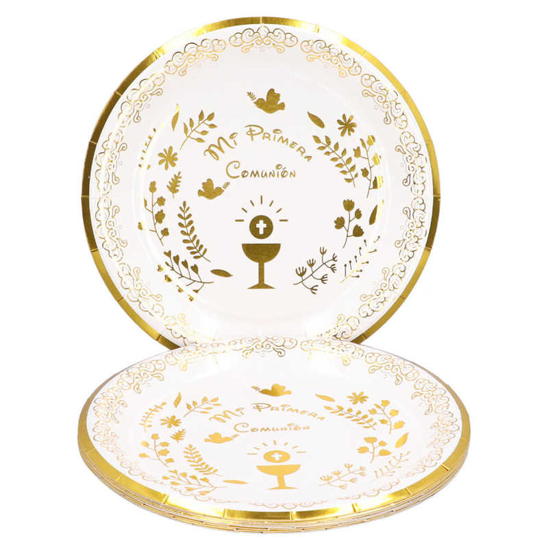 Paper Plate Disposable Food Plates Microwave Safe Cut Proof for Picnic for Party