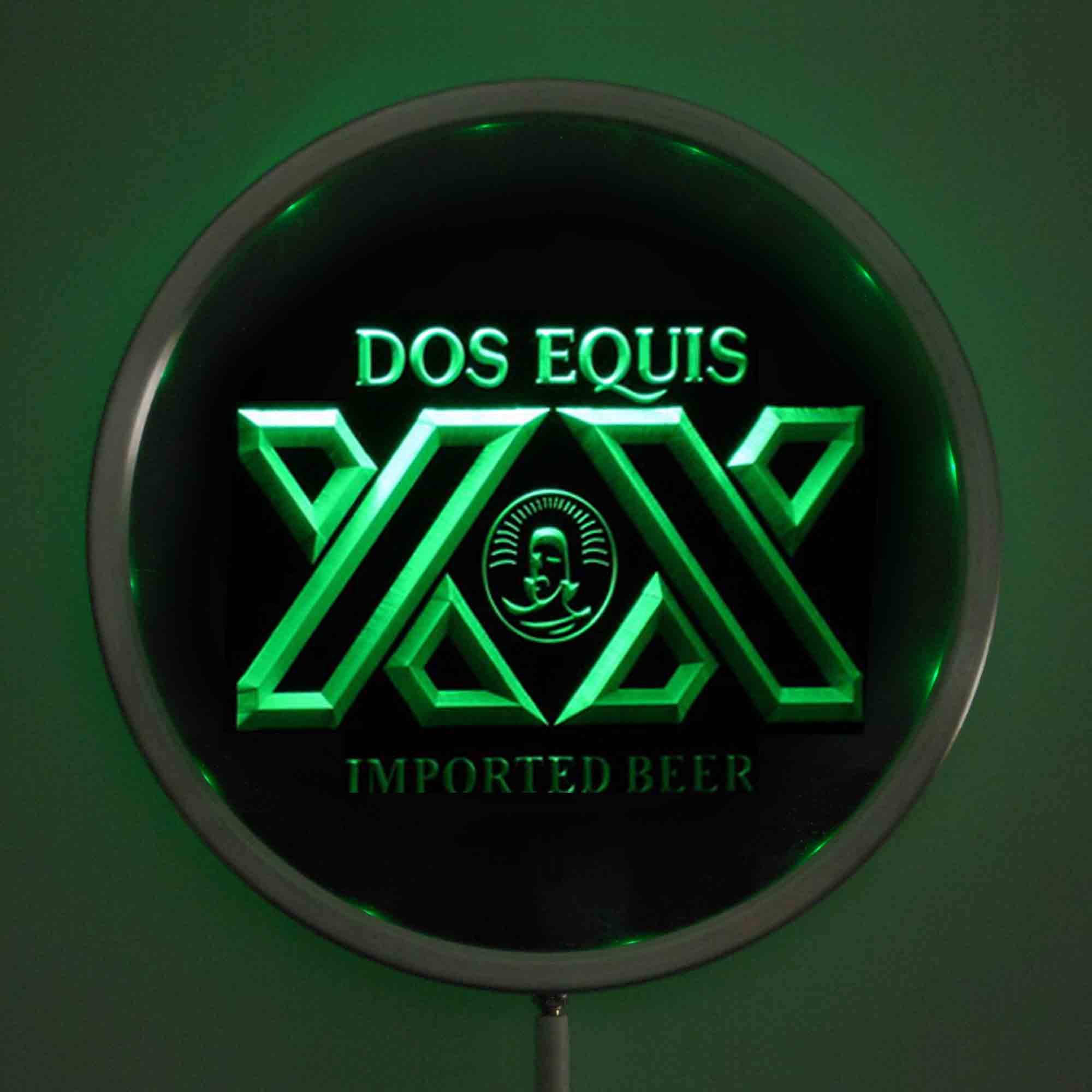 Rs -a0042 dos equis olut led neon pyöreät kyltit 25cm/ 10 tuuman - baarikyltti rgb monivärisellä langattomalla kauko-ohjaustoiminnolla