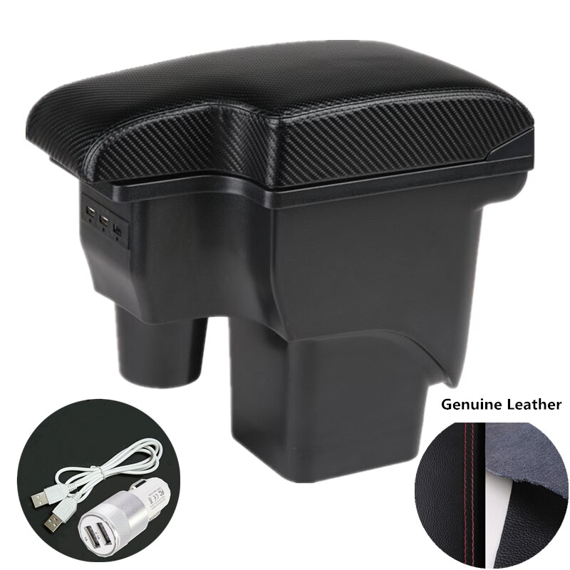 Voor Ford Focus 2 Armsteun Doos Voor Ford Focus 2 Mk2 Auto Armsteun Doos Auto Accessoires Nterior Retrofit Onderdelen Center opbergdoos Usb: Carbon Fibre B
