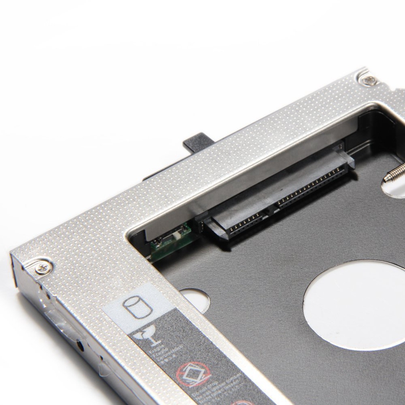 Universele Aluminium 12.7Mm Sata 2.0 2nd Hdd Caddy 2.5 &quot;Hdd Case Ssd Behuizing Voor Notebook 12.7mm Oneven DVD-ROM Optibay