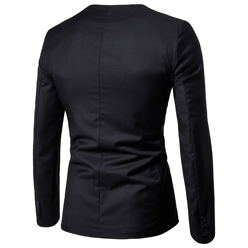 Trajes de negocios de un botón de para hombre, traje de boda de comercio exterior para hombre, Otoño, sin cuello, ropa grande y alta XXL