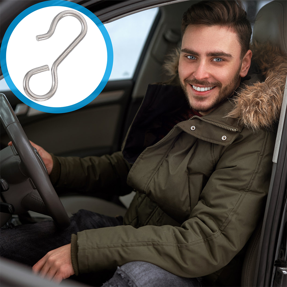 200pcs Car Seat Cushion Fixing Hooks Multi-functional Car Seat Cover Fixer: Silver 200pcs