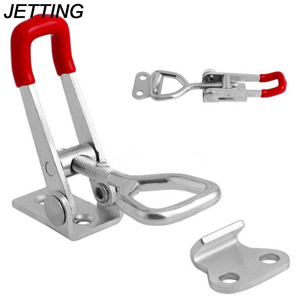 198 Lbs 90kg Quick Release Clamp Anti-Slip Push Pull Toggle Clamp Tool Adjustable Toolbox Case Metal Toggle Latch Catch Clasp