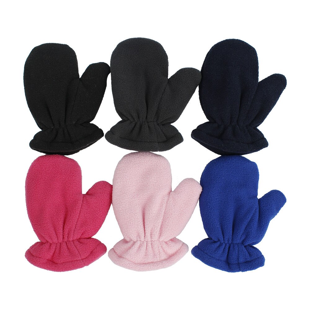 Guantes de lana Polar para niños Y niñas, de 3 a 10 colores, suaves Y gruesos, cálidos Y gruesos