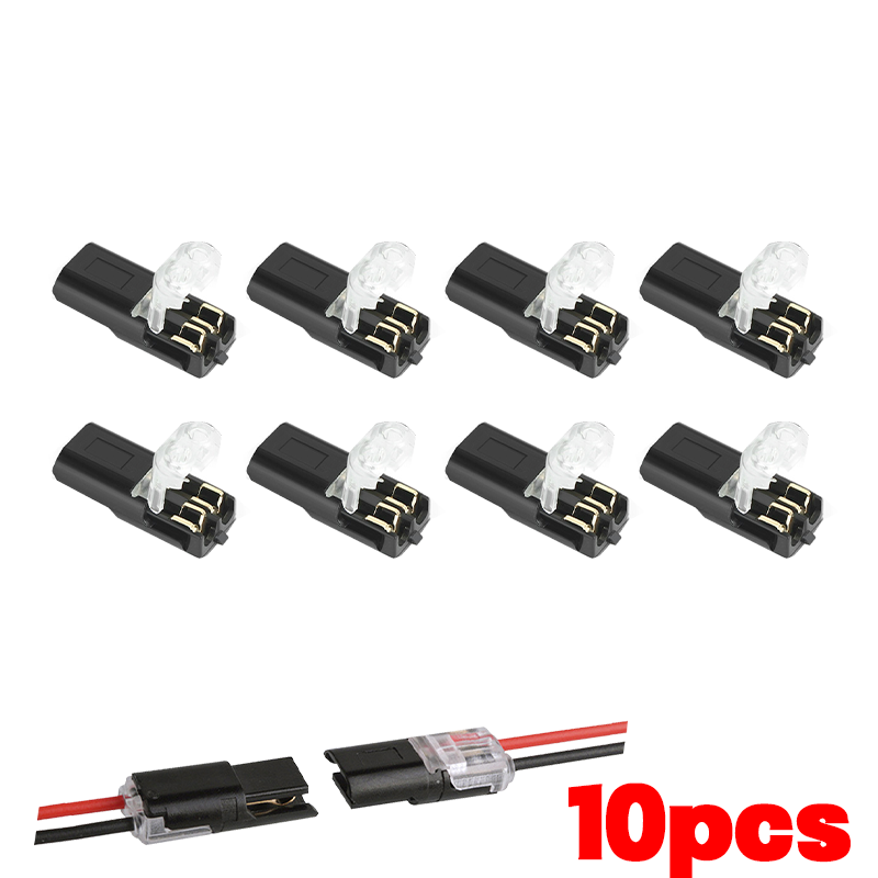 1-50pcs Double-Wire Plug-in Connector 2 Pin 2 Way Pluggable LED Wire Connector Universal Car Wire Cable Electrical Connector: Dark Grey