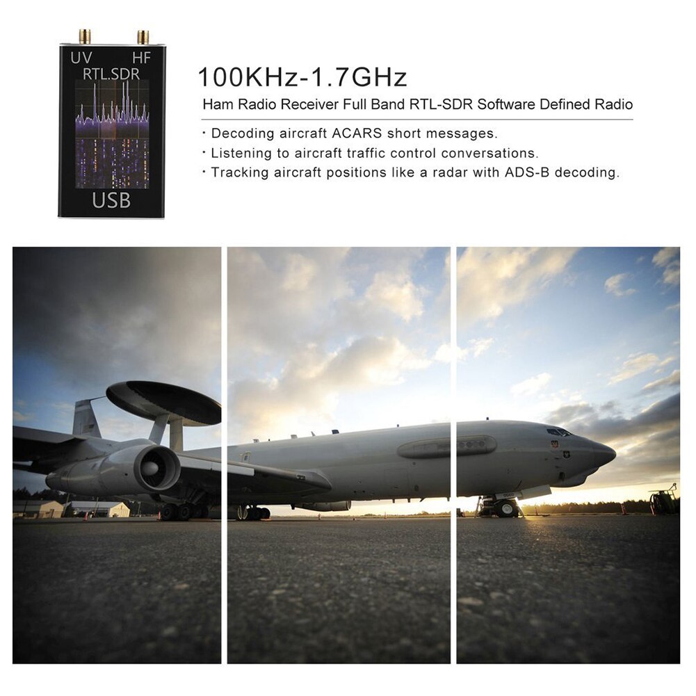 RTL SDR Ham Radio Receiver 100KHz-1.7GHz Full Band UV HF RTL-SDR USB Tuner Receiver USB dongle with R820T+8232 Ham Radio