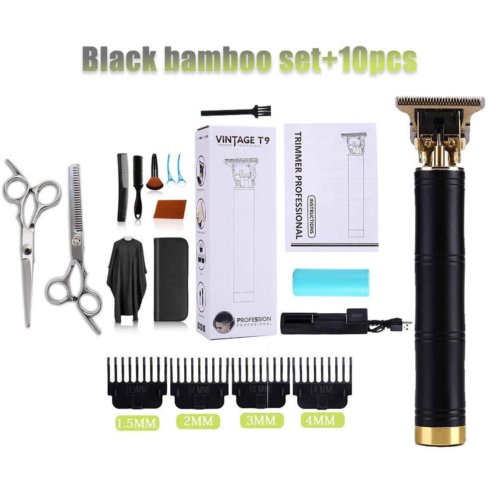 Recharge Clipper Hair Mower Haircut Machine Portable Trimmer Cutter Electric Formen Beard Shaver Hairstyle Cutting: Black bamboo 3