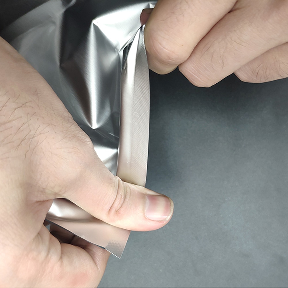 100PCS Silver Aluminum Foil Mylar Bags Vacuum Sealer Zipper Food Saver Bag Storage Pouches For Kitchen Supplies