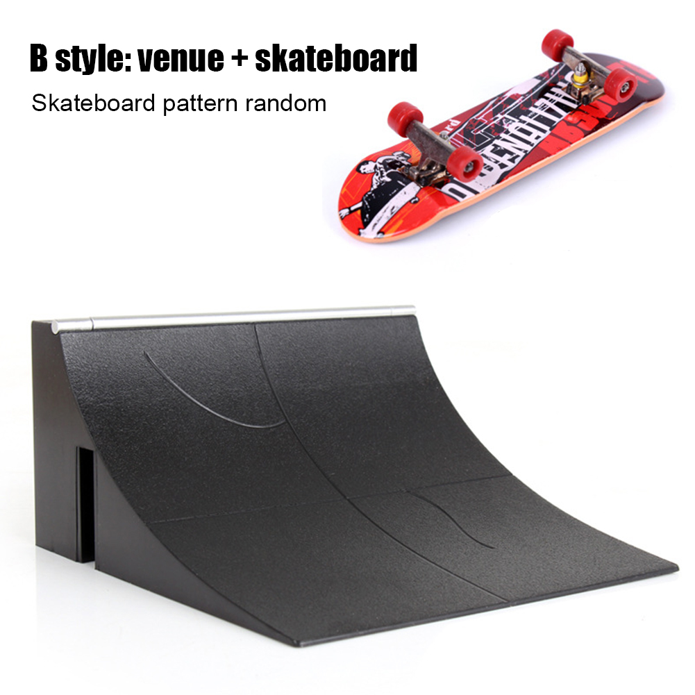 Mini Vingertop Site Park Met Oprit Scène Combinatie Training Games Vinger Skateboard Set Spelen Kinderen Kids Speelgoed Zwart