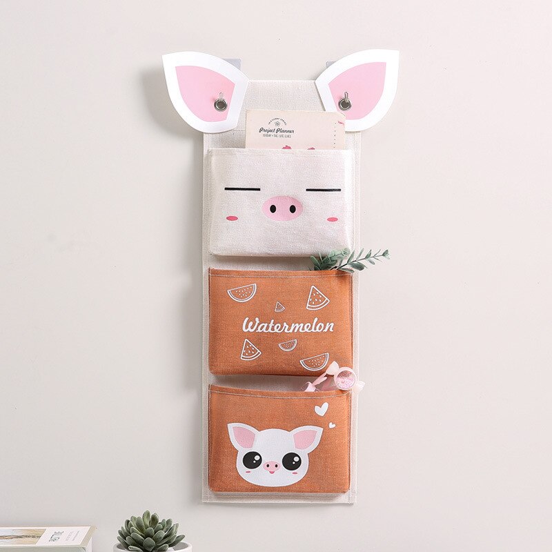 panda mønster vegghengt garderobe arrangør mangfoldig oppbevaringspose smykker hengende veggpose heng kosmetikk leker arrangør