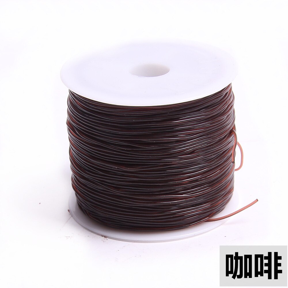 1 Roll 0.5 0.6 0.8 1MM Transparent Round Elastic Cord White Brown Crystal Stretchable Beading String for DIY Jewrly Findings: brown / 0.8mm 50 yard