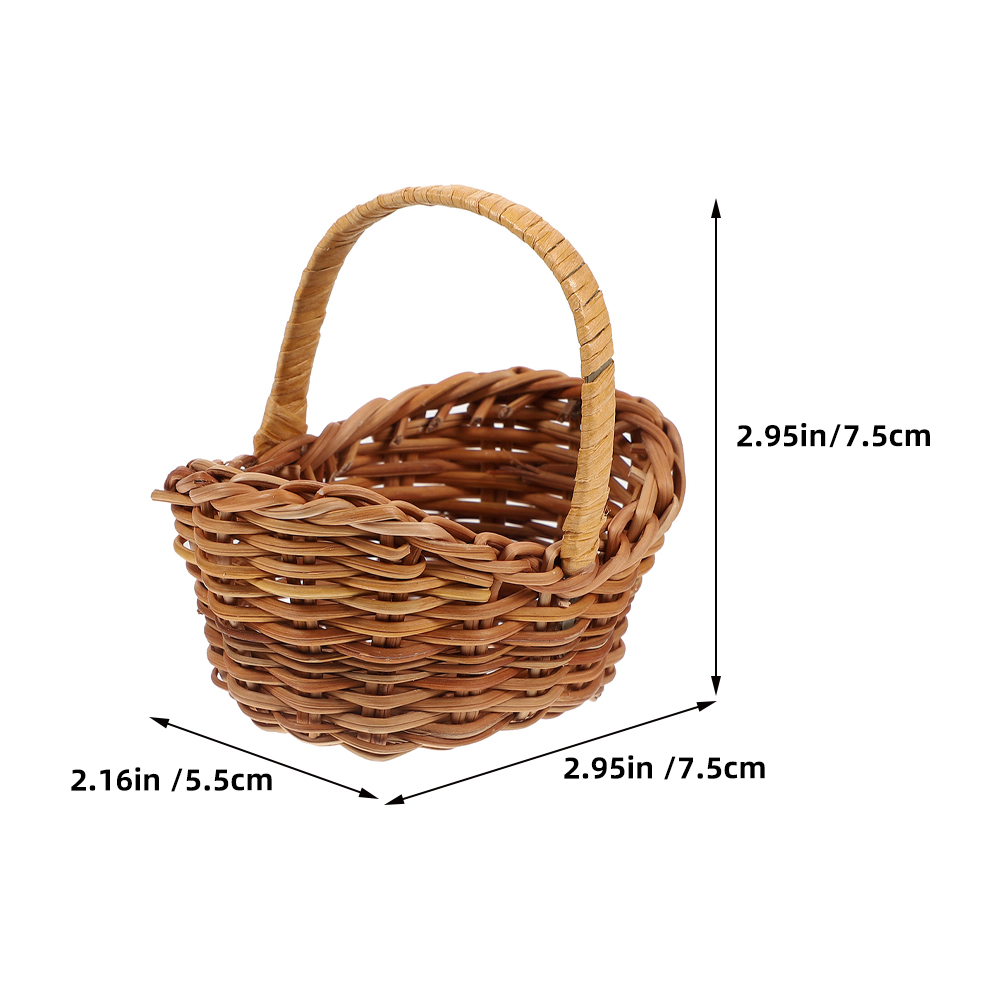 2 uds cestas Mini decoraciones en miniatura para favores decoración pequeña con asa decorar Picnic