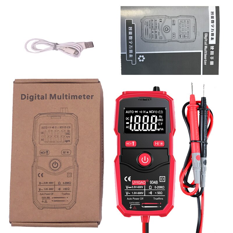 UYOGAO Automatic Intelligent Digital Multimeter UA9348 Voltmeter Resistance Tester Not Need To Switch Gears UA9346 UA9342