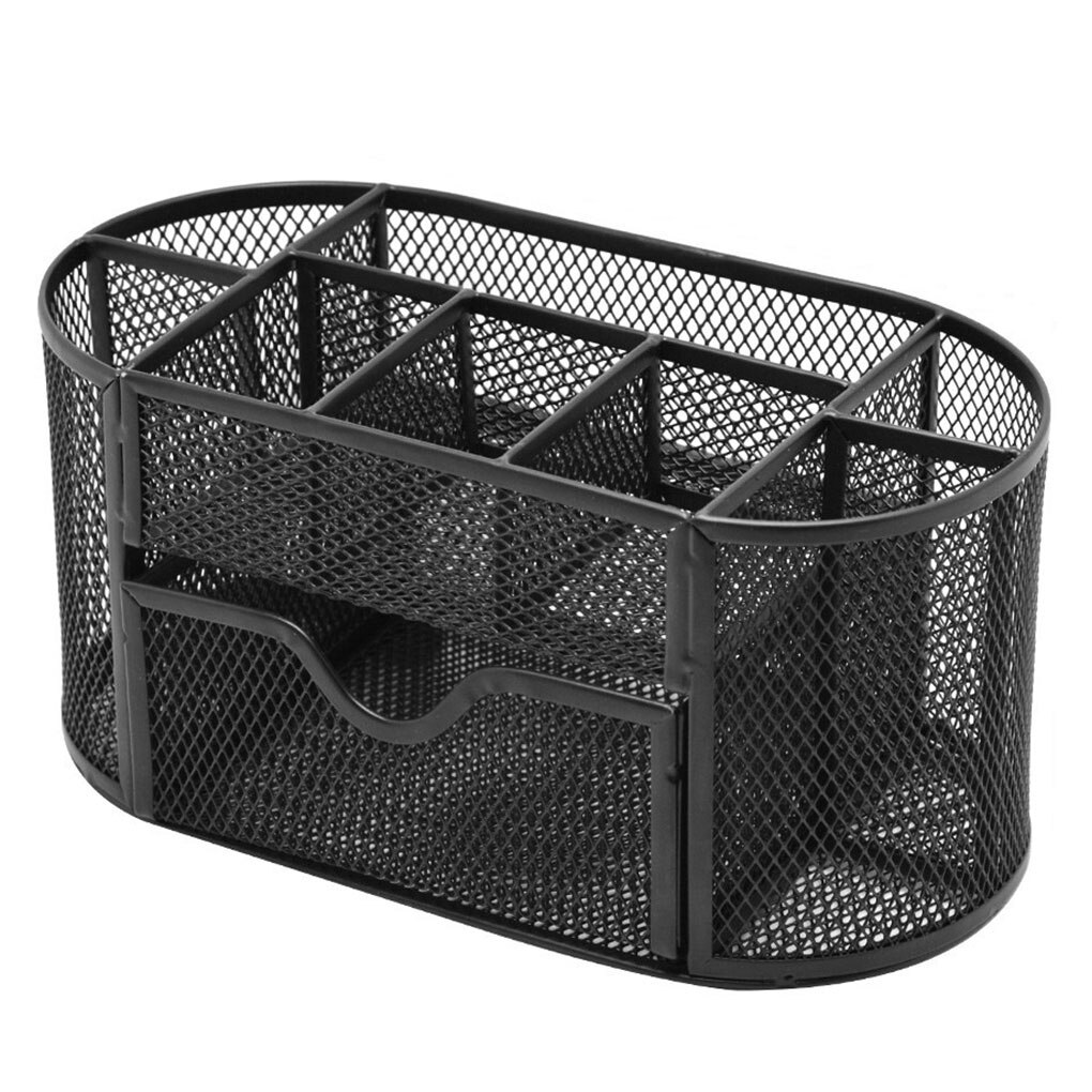 Trieur de bureau multi-fonctionnel 9 tiroirs, en métal maillé, pot à stylo, boîte de papeterie, boîtier, fournitures scolaires, accessoires