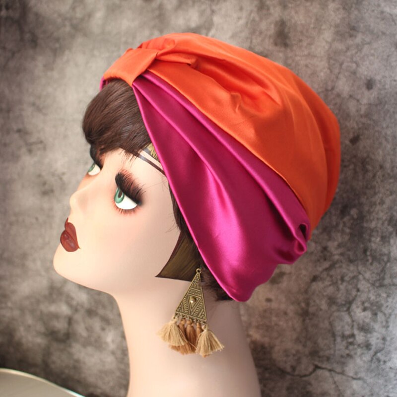 Gorro de salón de seda para mujer, gorro de ducha para dormir, Toalla de baño, secado del cabello, elástico, rápido, para el cuidado del cabello, 6 colores, 1 Uds.