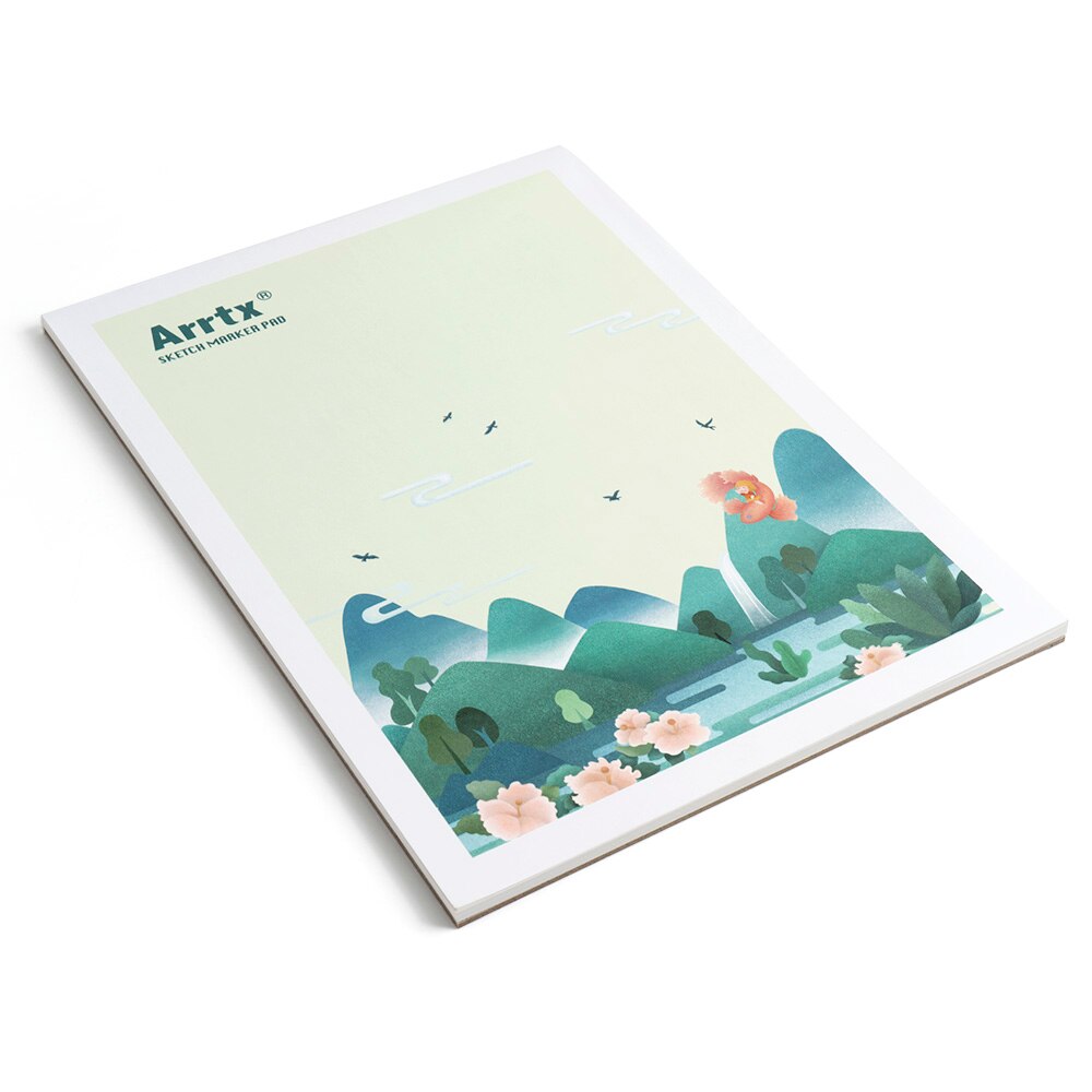 Arrtx Schets Marker Papier Pad A4 8.3*11.7 Inch 56lbs/120gsm 30 Sheets Voor Schetsen Marker Tekening Lijm gebonden Kunstenaar Schilderij: SET1