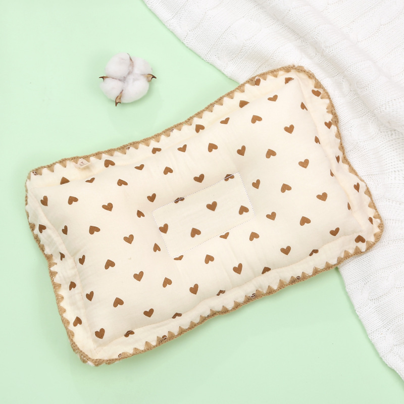 Cartoon Baby Newborn Pillow Breathable Pillow Soft Cotton Toddler Bed Pillow for Sleeping Bassinet Bedding: GRAY