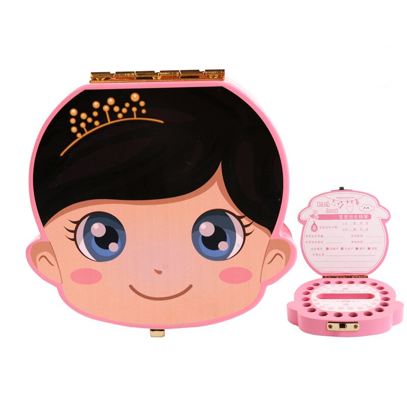 Baby Houten Tand Doos Spaans Engels Kids Organizer Opbergdoos Baby Baby Jongen Meisje Melk Tanden Lanugo Navelstreng Collectebus