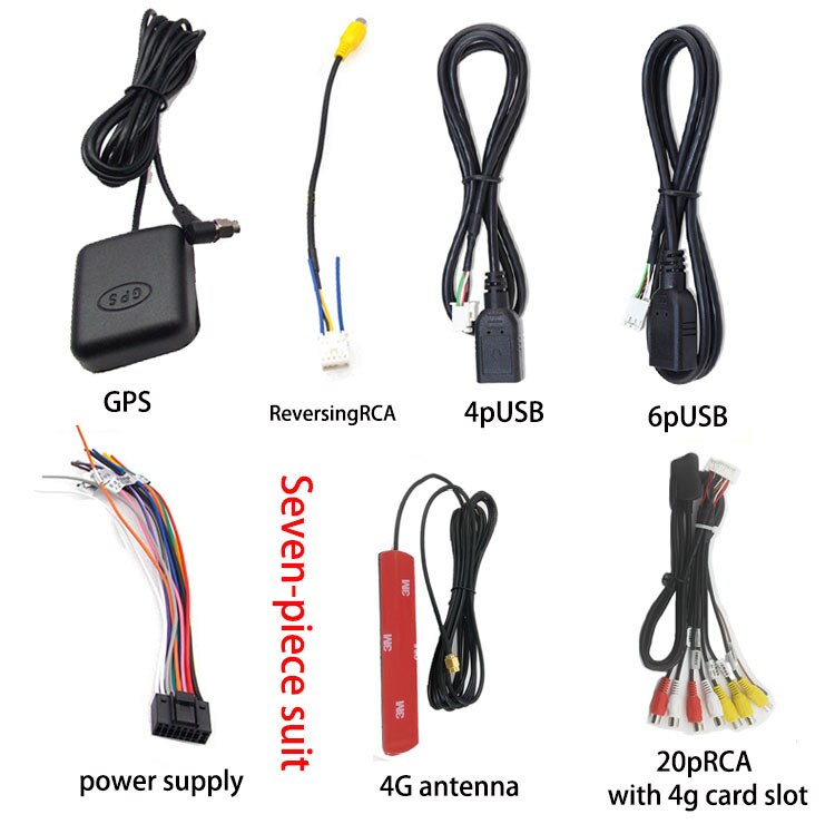 Cable adaptador RCA para radio estéreo de coche, subwoofer auxiliar, cable adaptador de micrófono, pantalla grande Android, antena de entrada de vídeo dedicada