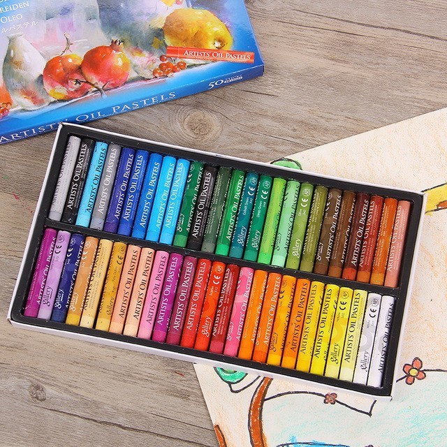 MUNGYO-MOPS Pastel al óleo, 12/25/48 colores, Pastel de aceite de forma redonda para artista estudiante, grafiti, pintura, lápiz de dibujo, crayón suave