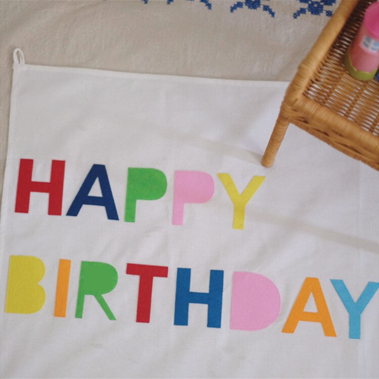 Birthday Theme Backdrop Wall Decorative OH HAPPY DAY Cotton Canvas Wall Background Cloth Kids HAPPY BIRTHDAY Background Curtain: Happy Birthday