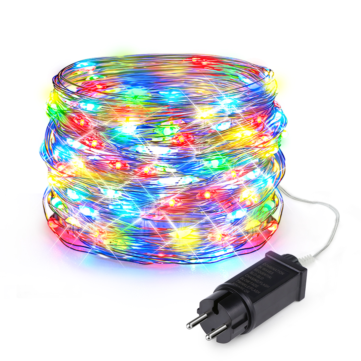 50m 100m led lyskæder dekorativ udendørs lampe guirlande til juletræ bryllupsfest dekoration 110v 220v: Rgb / 300w / Eu-stik
