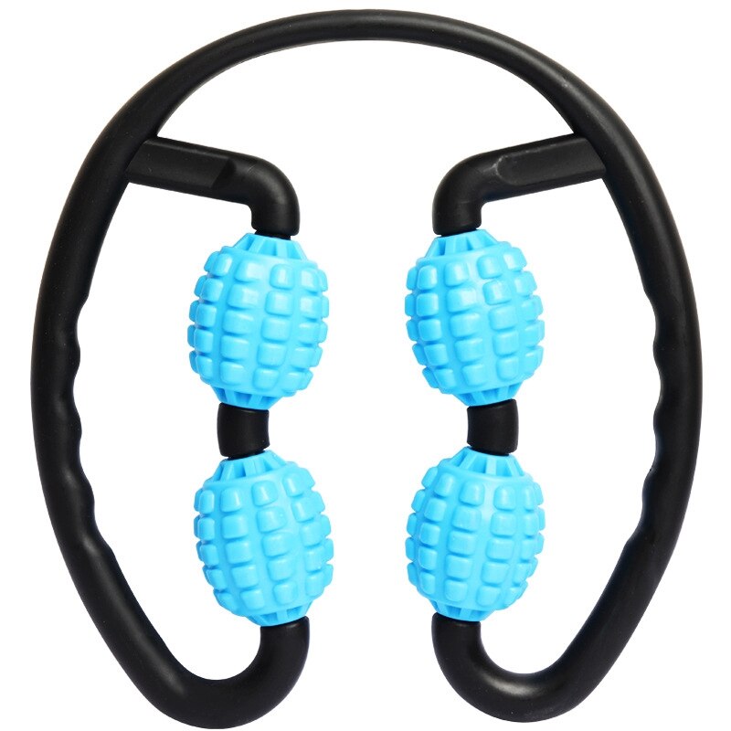 360° Massager Leg Muscle Relaxation Roller Ring Clamp Leg Massage Stick Yoga Body Shaping 4 Wheels Fitness Device for Sports