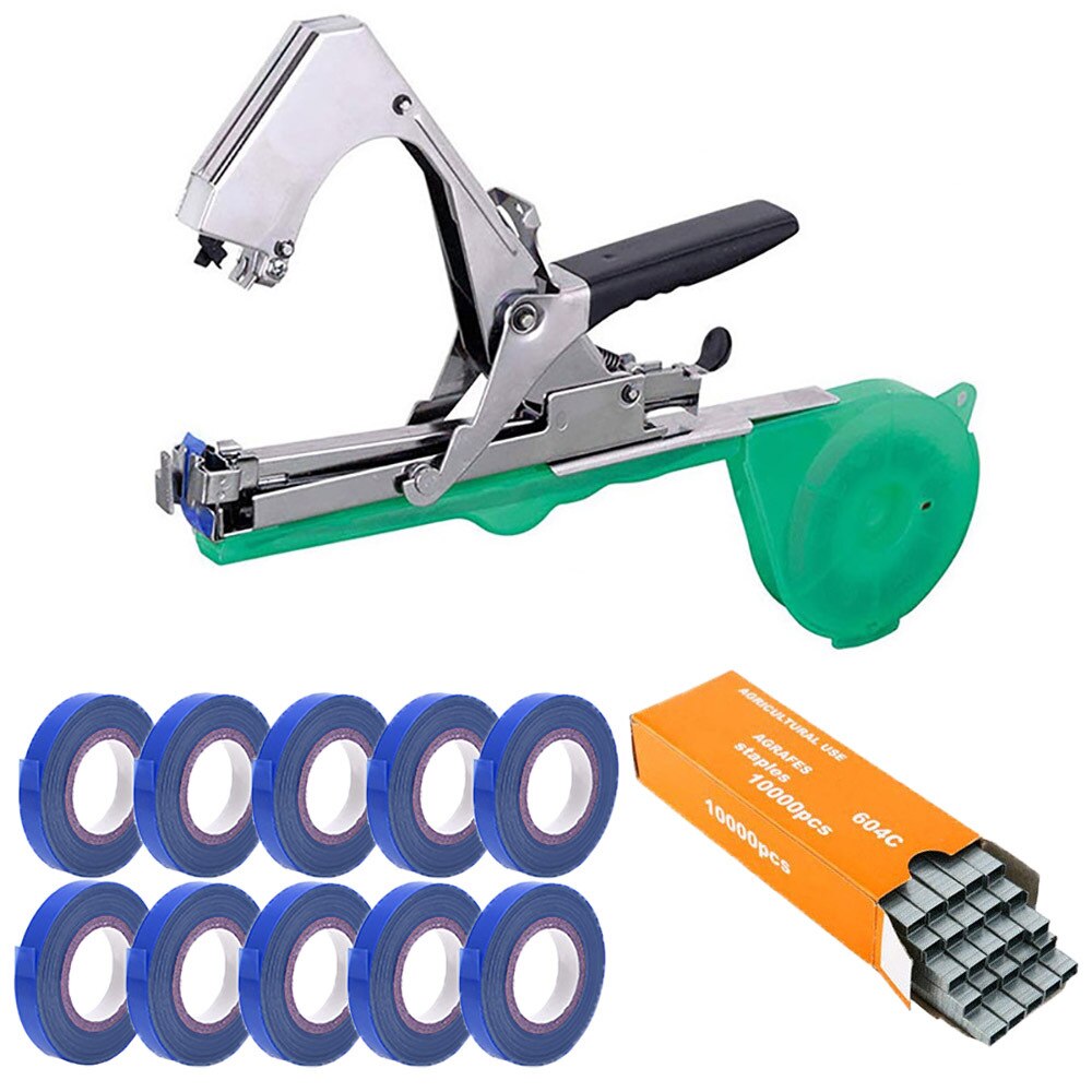 Plant Garden Tapetools Binder Nail Tapener Flower Vegetable Bind Branch Machine Grape Vine Stapler Tying Device Tying Machine: with blue tape