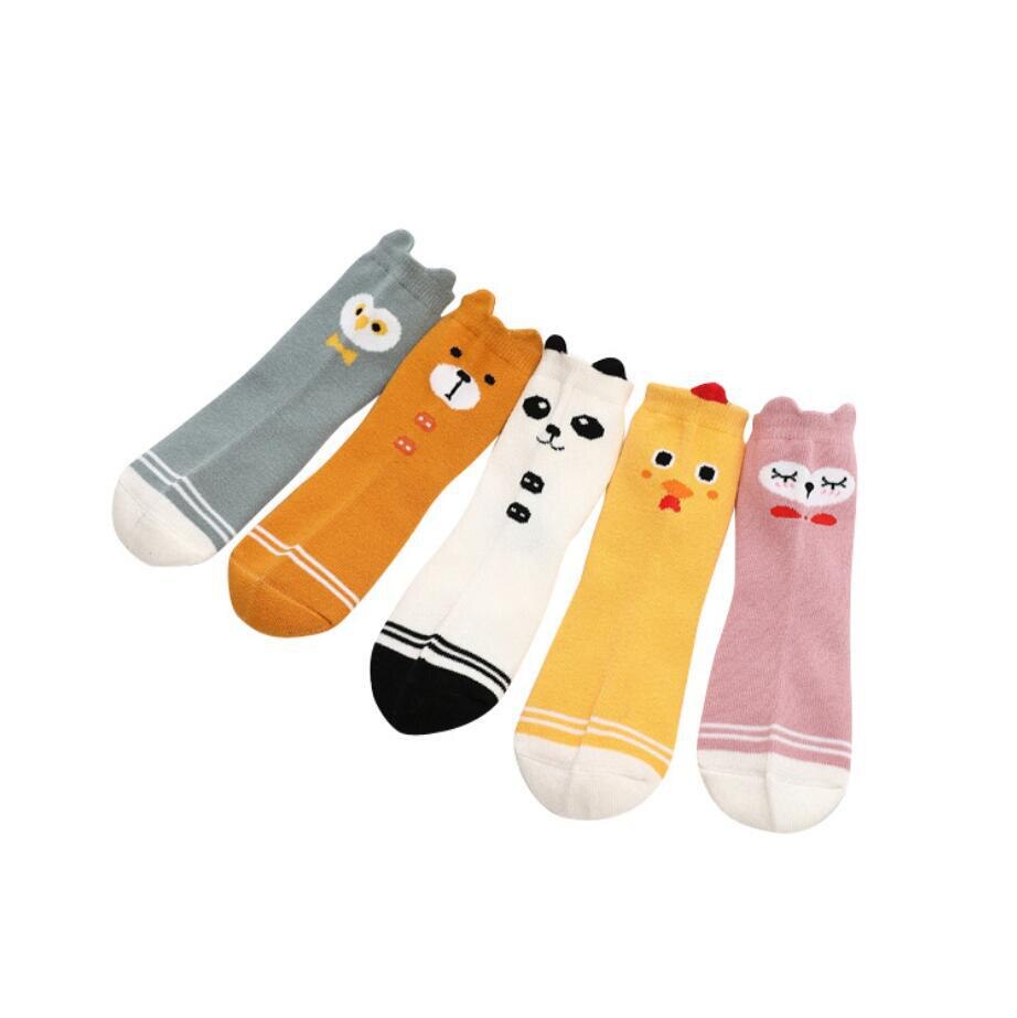 5 par/lote de calcetines para bebés Otoño e Invierno calcetines para niños grandes, calcetines de algodón para bebés, calcetines de talla grande para niños con dibujos animados: L(6 TO 8 Y)