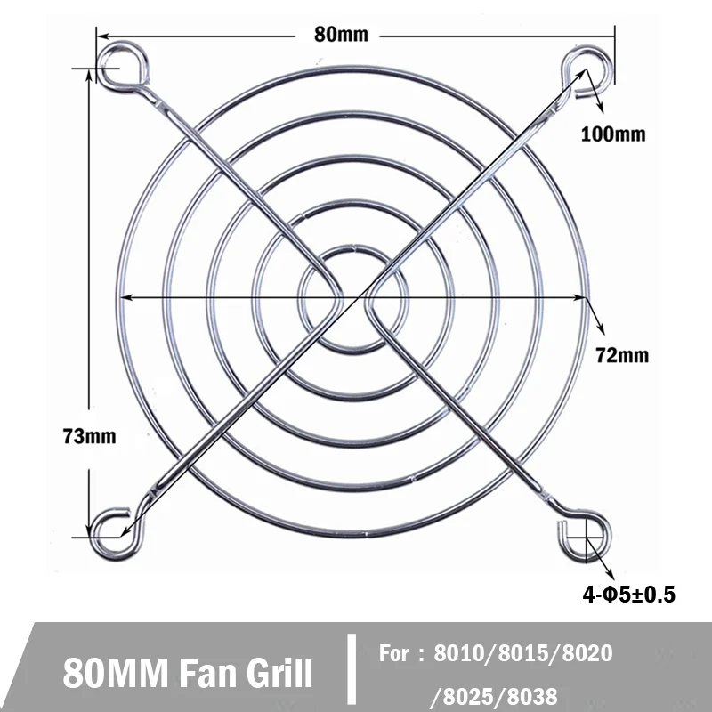 10PCS Cooling Fan Guard Metal Grill Computer Fan Grill Cover 30mm 40mm 50mm 60mm 70mm 80mm 90mm 120mm 135mm 140mm 170mm 200mm: Gold