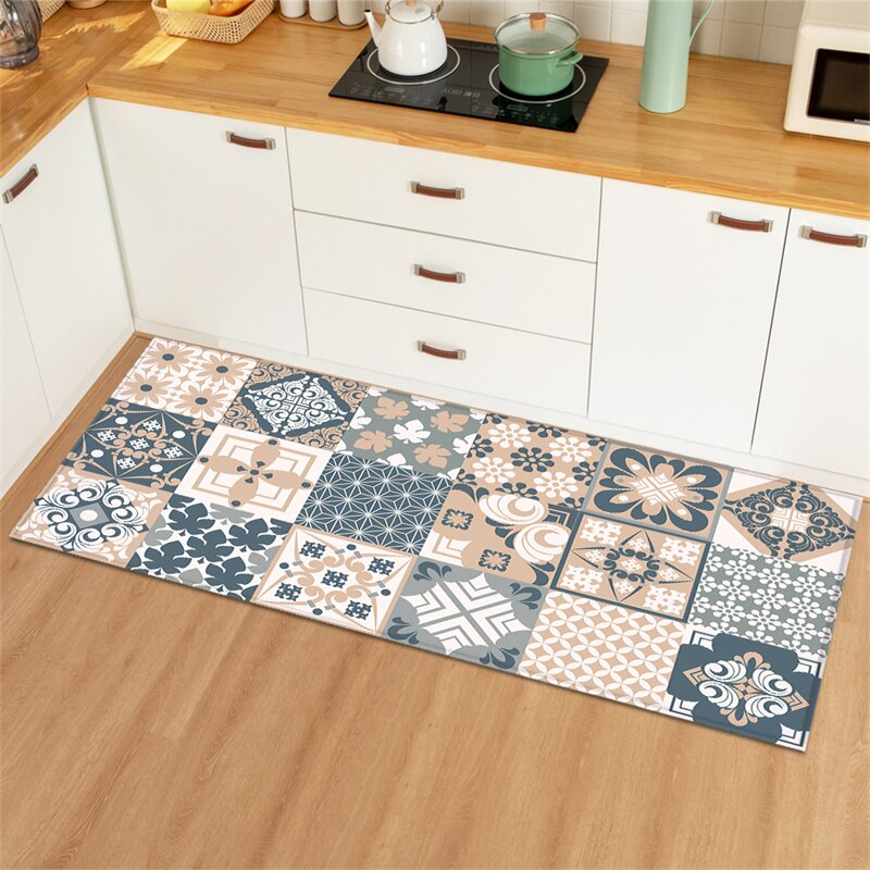Alfombra antifatiga para el suelo de la cocina, felpudo lavable para pasillo, puerta de entrada, baño, dormitorio y sala de estar: 40x60cm / 5