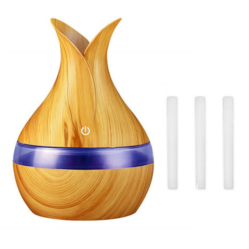 USB Wood Grain Essential Oil Diffuser 330ml Ultrasonic Humidifier Household Aroma Diffuser Aromatherapy Mist Maker with Light: Y-5