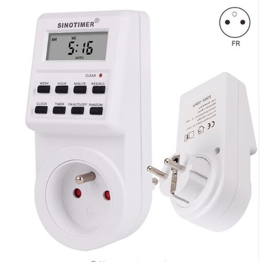 EU UK US FR BR Plug Digital Weekly Programmable Electrical Wall Plug-in Power Socket Timer Switch Outlet Time Clock 220V 110V AC: FR plug