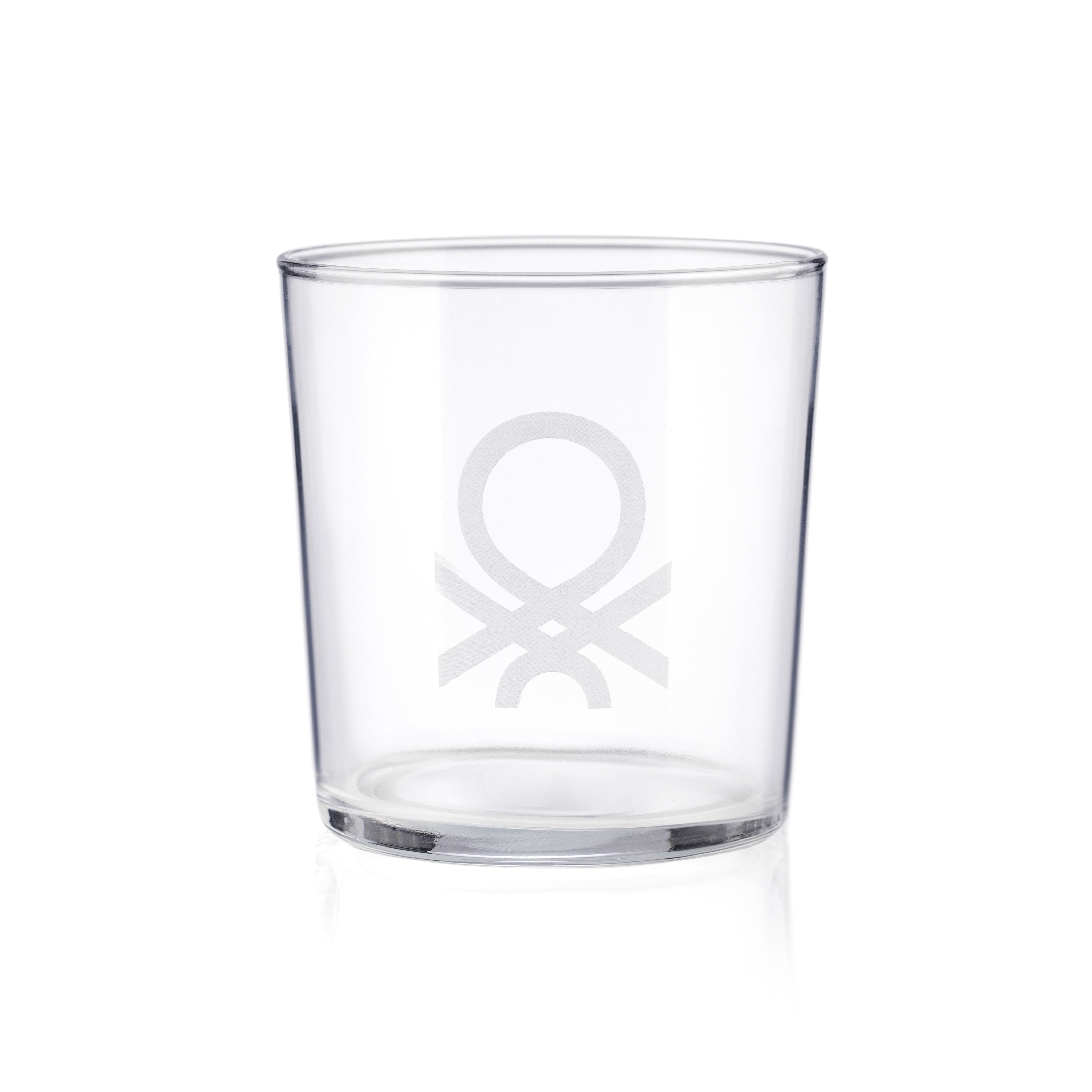 CASA BENETTON 4 PIÈCES (0.35 CL) VERRES À EAU AVEC LE LOGO NOIR