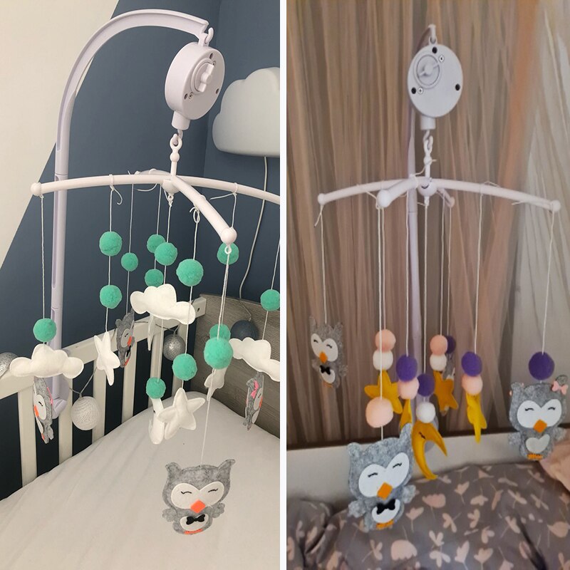 Babymobiel houder voor in de wieg, bedbel hangend speelgoed, 360 graden draaibare beugel, opwindbare muziekdoos, baby rammelaar, speelgoed, woondecoratie