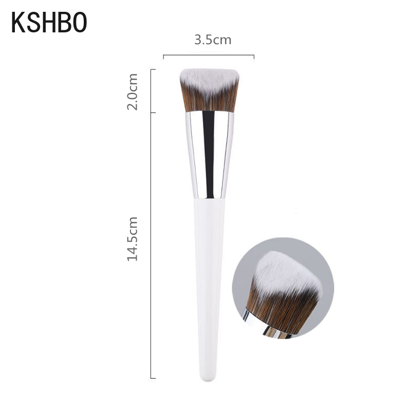 KSHBO-brocha para Base de maquillaje para mujer, 47 cabezales de escoba, brochas de reparación de sombra de Base líquida, herramientas profesionales de belleza: Chocolate