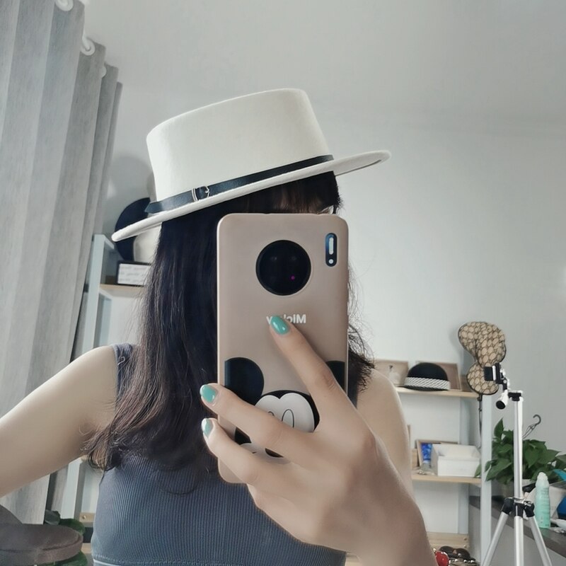 Om våren og høsten vinter hvit ull liten lue fasjonable europa og usa aristokratisk fedora