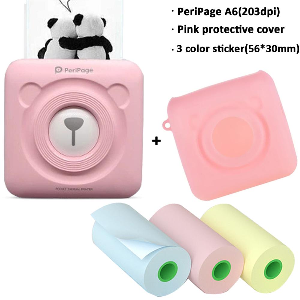 Peripage A6 203/304DPI Photo Printer Bliuetooth Wireless Thermal Printer Paper Sticker Label Printer Paper for Android iOS PC: Set-10
