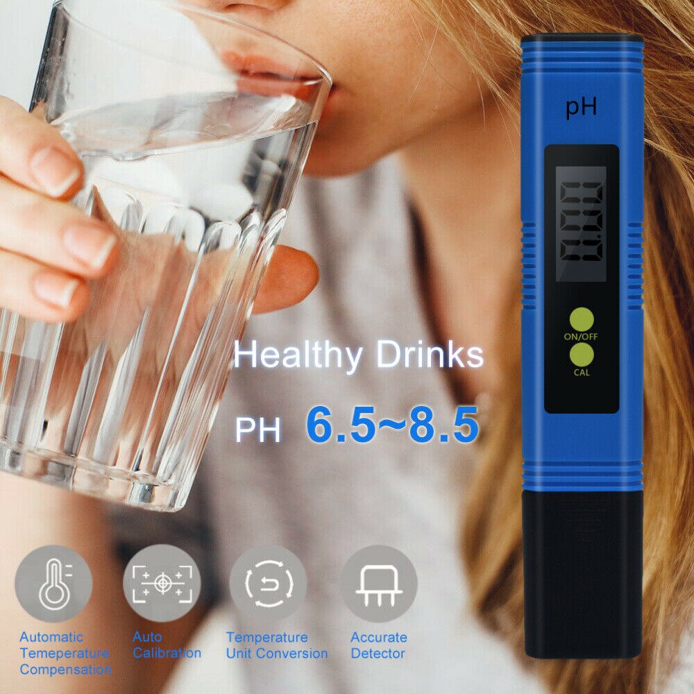 Pluma medidora de PH LCD Digital de exactitud del probador 0,1 agua de la piscina del acuario orina de vino calibración automática herramienta de prueba de agua precisa