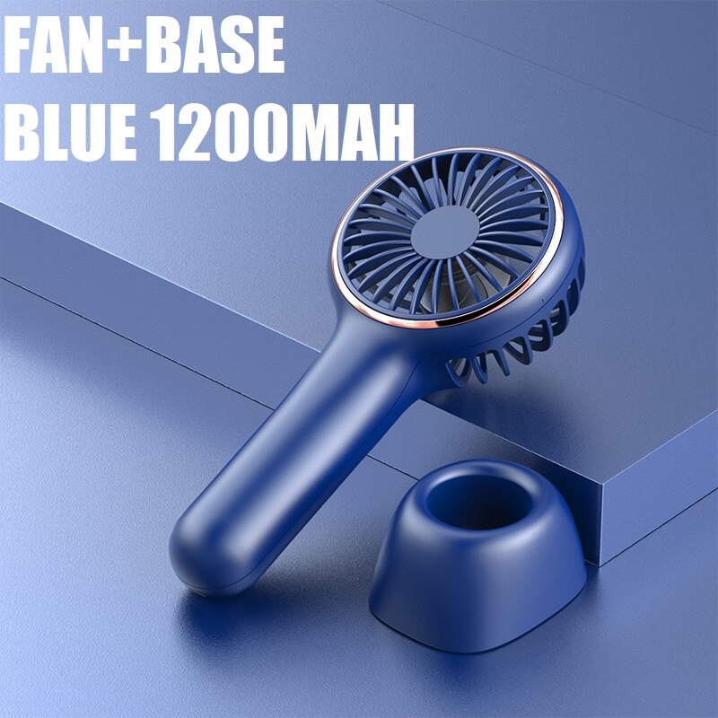 Mini Fan Battery Portable Electric USB Rechargeable Handheld Cooling Air Conditioner for Outdoor Home Office: 1200mah Blue