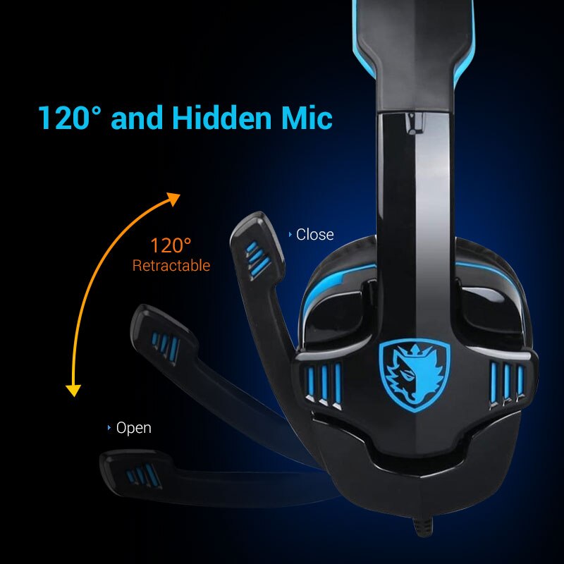 SADES WOLFANG Headset Gamer 7.1 Surround Noise Cancelling Gaming Headset Headphones With Microphone SA901 for Laptop PC